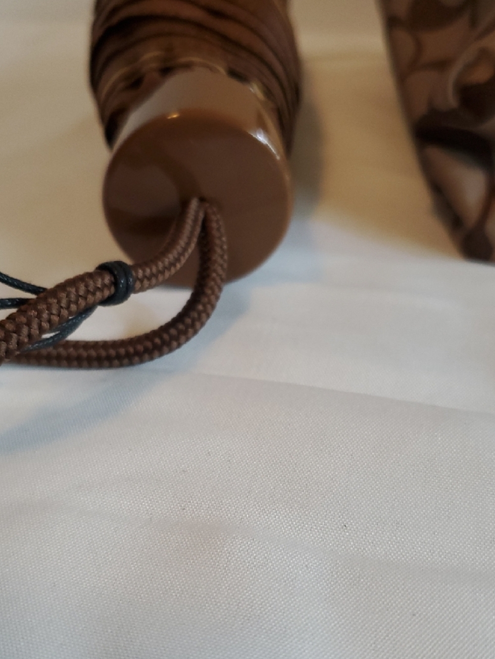 Coach Brown Signature Compact Umbrella - Picture 6 of 10